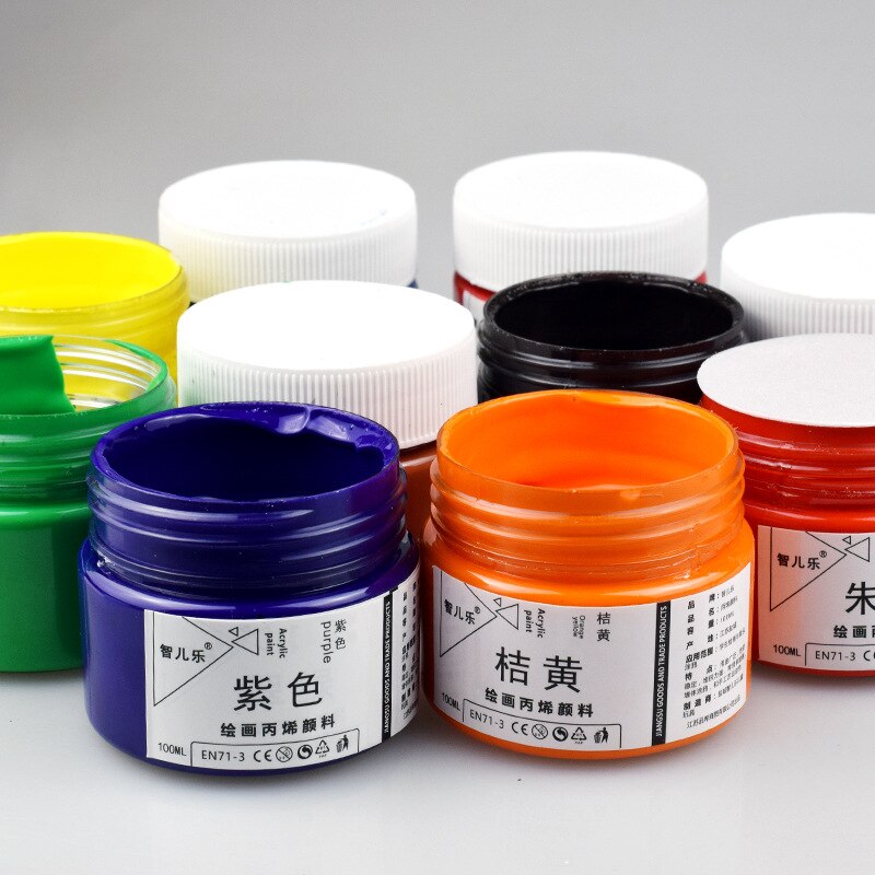 Pintura acrílica de 100ml para estudiantes, pintura de acuarela creativa para pared, suministros de arte para oficina, materiales de pintura