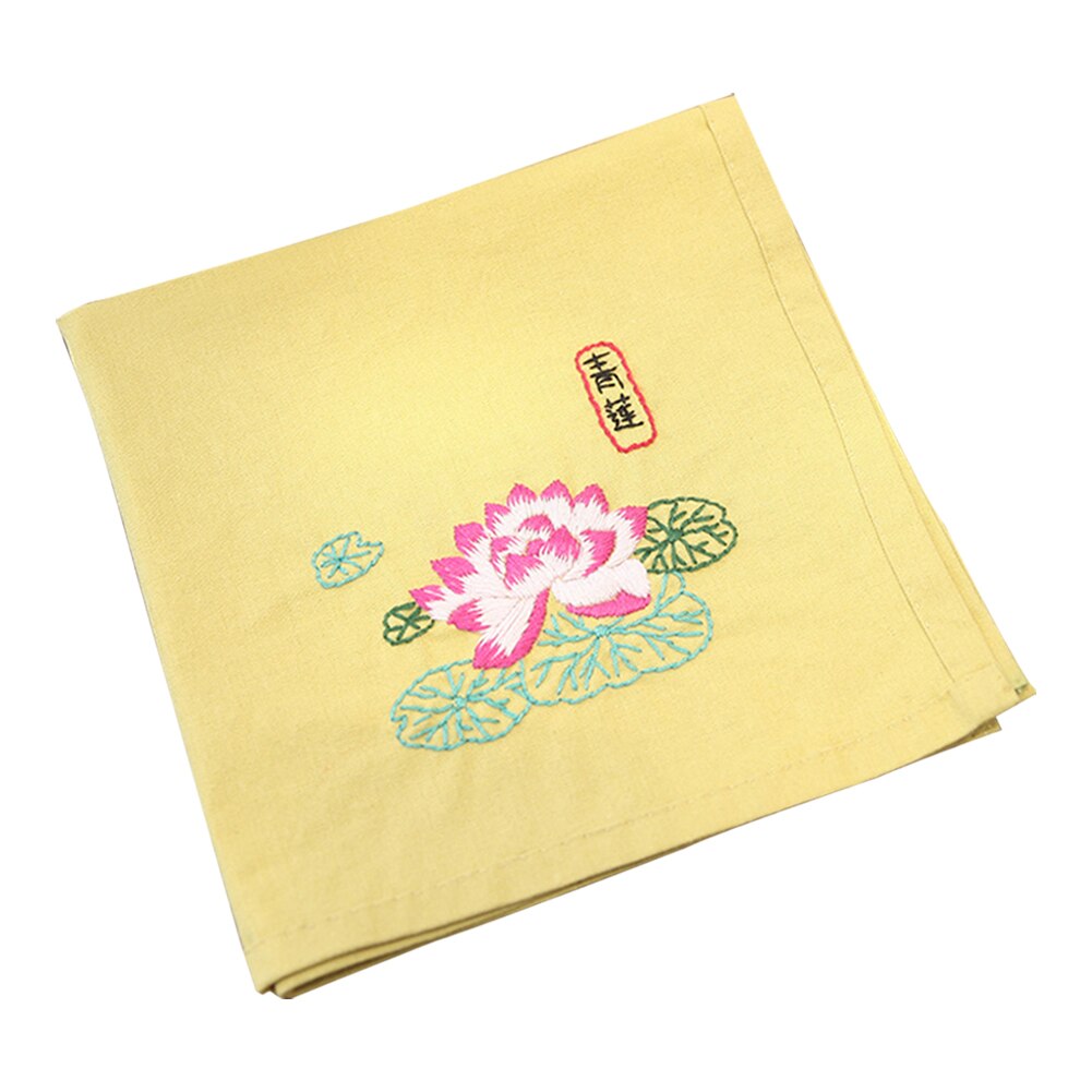 Handkerchief Flowers Plants Pattern Needlework Crafts Stamped Embroidery Sets DIY Retro Package Flowers Accessories: E