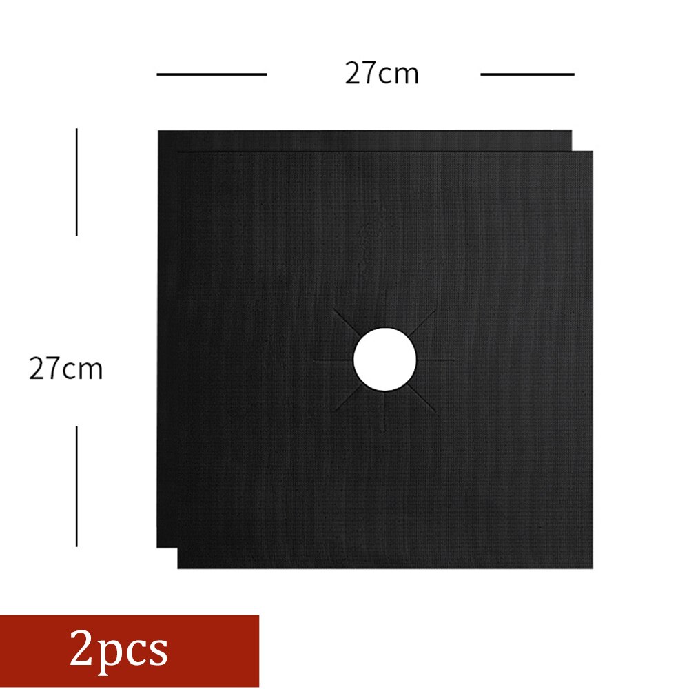 Stove Protector Cover Liner Gas Stove Protector Gas Stove Stovetop Burner Protector Kitchen Accessories Mat Cooker Cover 2/4PCS: 2PC Black