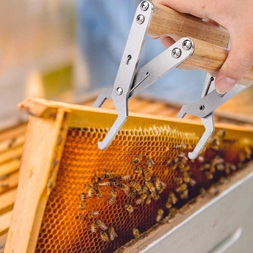 SenNan di Legno Ape alveare Telaio Del Supporto della Presa Strumento per Apicoltore Attrezzature Pinza Cattura Strumento di Sollevamento Strumenti di Apicoltura
