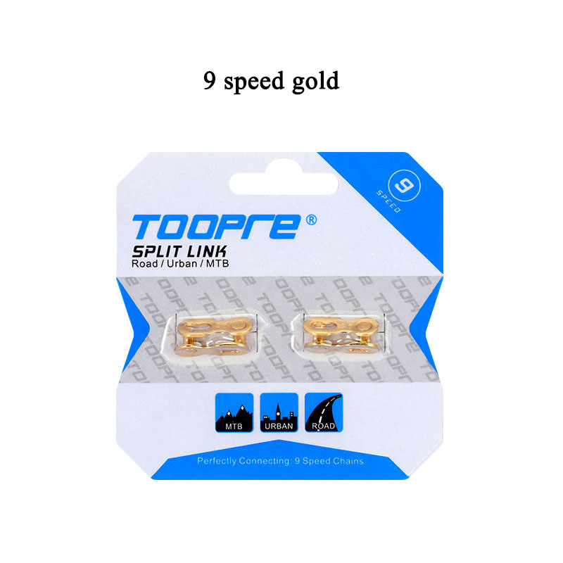 TOOPRE MTB Road Bike Chain Missing Link 6-7-8S/9/10/11/12 Speed Urban Bicycle Chain Connector Carbon Steel Cycling Accessories: 9s gold
