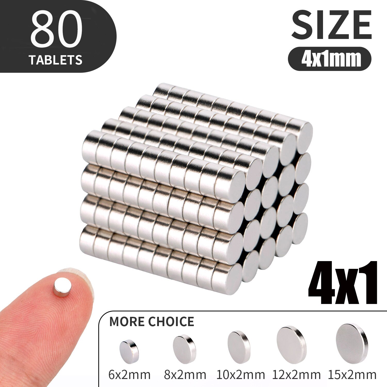 50 100 140PCS/Lot 4x2mm Magnet Round Small Magnet Strong magnets Rare Earth Neodymium Magnet: 80pcs(4x1)