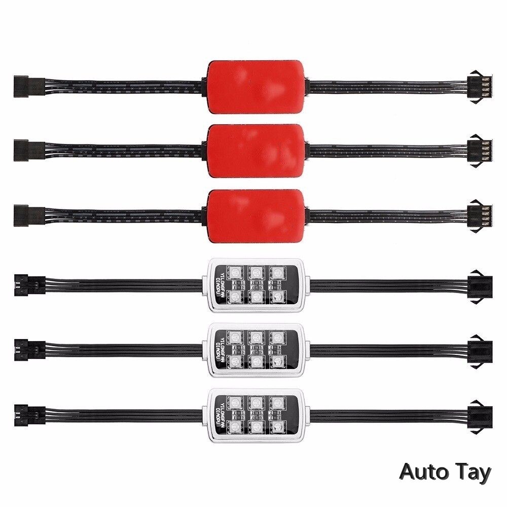 LED Smart Brake Lights Motorcycle Car Atmosphere Light With Wireless Remote Control Moto Decor Strip Lamp Kit 4/5/6/8/10/12RGB