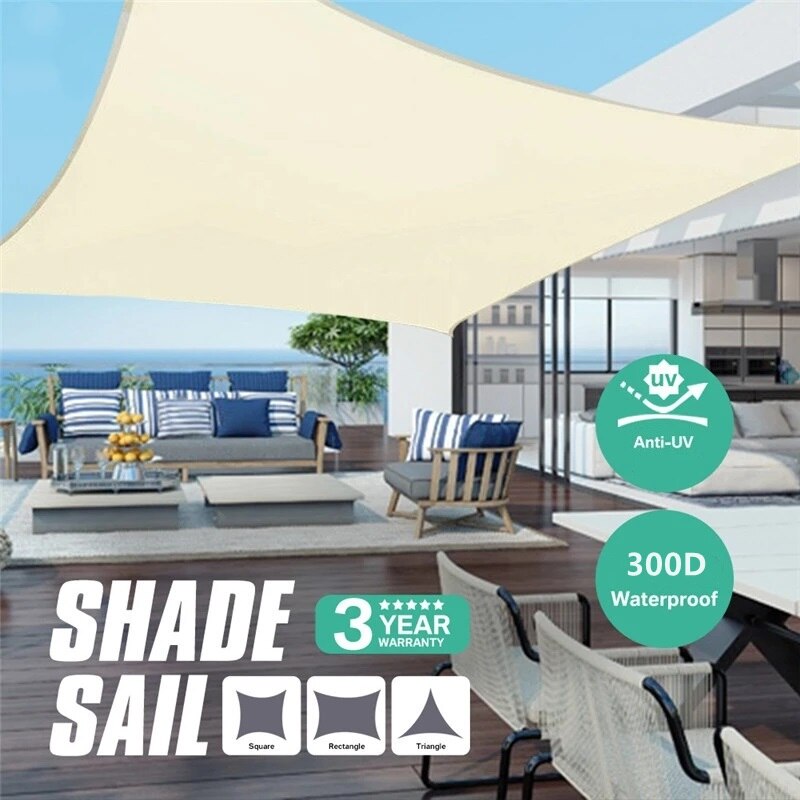 Sun-Shelter Waterproof SunShade Sail Outdoor Rectangle Sun Shade Sail Garden Terrace Canopy Swimming Yard Sail Beach Car Awning