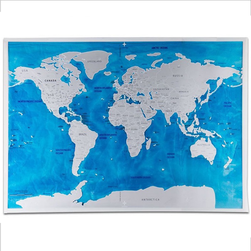 Scratch Off Wereldkaart Oceaan Editie-Reizigers Ontdekkingsreizigers Kantoorbenodigdheden Sociale Studies Materialen Educatief Accessoires
