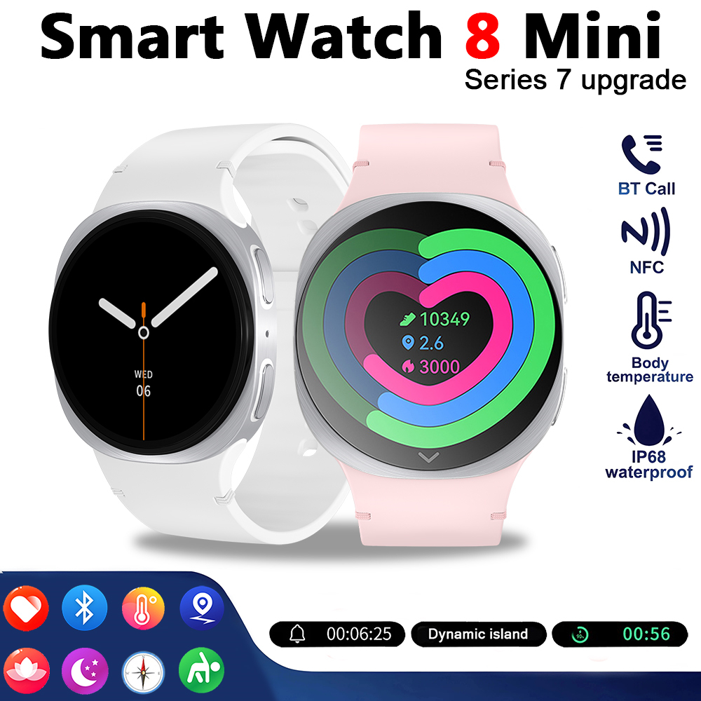 2025 Nuovi Orologi 8 Mini GPS Track Astuto Della Vigilanza Per Le Donne Degli Uomini di Salute Sport AMOLED Frequenza Cardiaca Chiamata Bluetooth Smartwatch Impermeabile