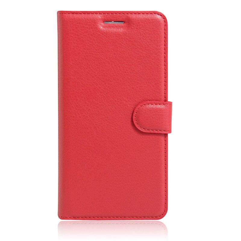 Funda trasera de cuero PU de lujo para ZTE A510 funda para ZTE Blade A510 A 510 funda protectora abatible bolsa de piel con ranuras: Rojo