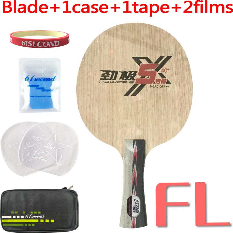 DHS POWER-G 5X PG5-X PG 5 X Table Tennis Blade Arylate Carbon ALC Racket Ping Pong Bat Paddle: FL with FM case