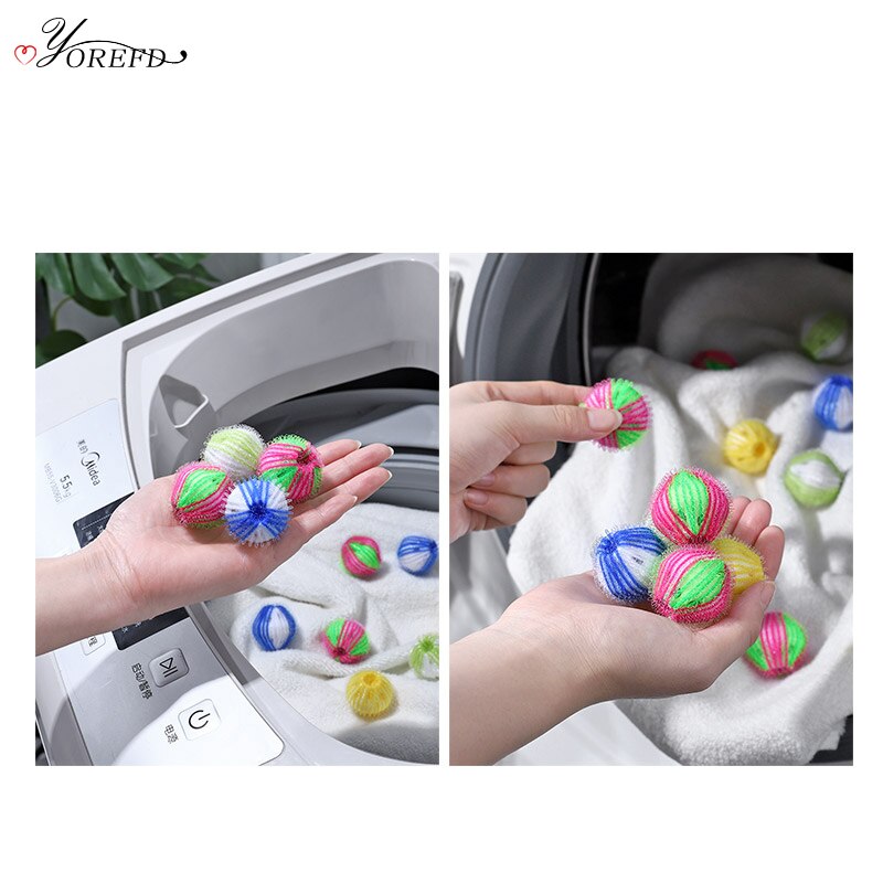Oyorefd 6 Stks/set Anti-Kronkelende Magic Was Bal Droger Ballen Automatische Wasmachine Haar Catcher Wassen Ballen Voor Wasgoed