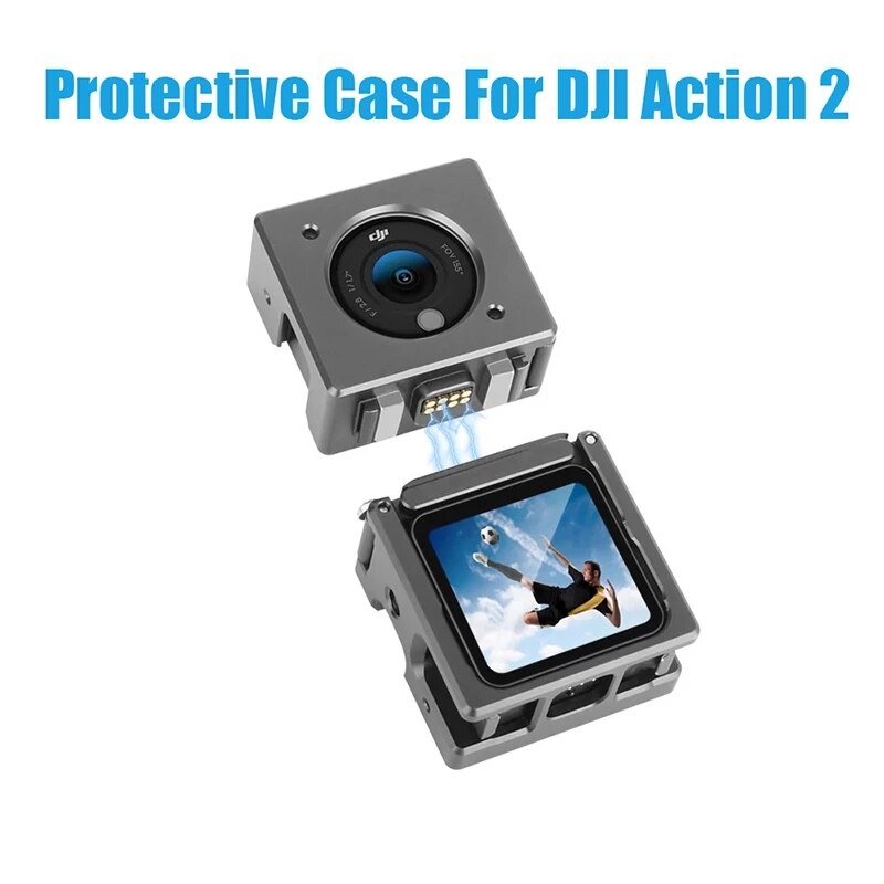 Voor Dji Action 2 Hard Case Aluminium Cover Camera Protector Frame Magnetische Shell Konijn Kooi Voor Osmo Action 2 accessoires