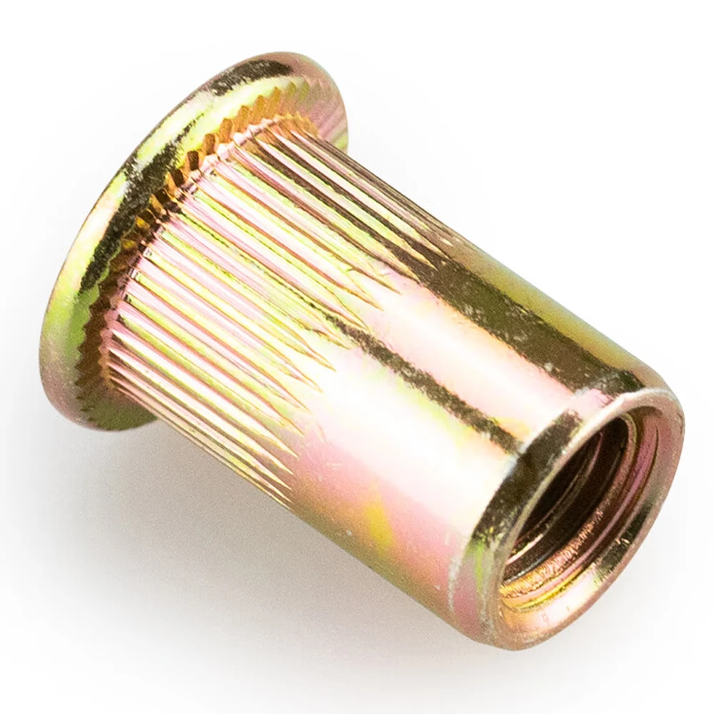 10/20/30/50Pcs M3 M4 M5 M6 M8 M10 M12 Zinc Plated Carbon Steel Rivnut Flat Head Threaded Rivet Insert Nutsert Cap Rivet Nut