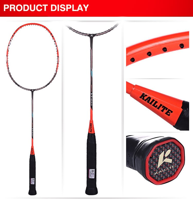 KAILITE 4U 80g G2 Ultra Light Full Carbon Badminton Racquet free Grips and Wristband Sport Competition Badminton: Default Title