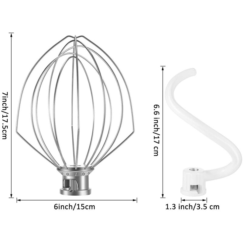 Wire Mixer for KNS256CDH Dough Hook and KN256WW 6-Wire Mixer, for 5 Quart Lift Vertical Mixer, Bowl Lift Vertical Mixer