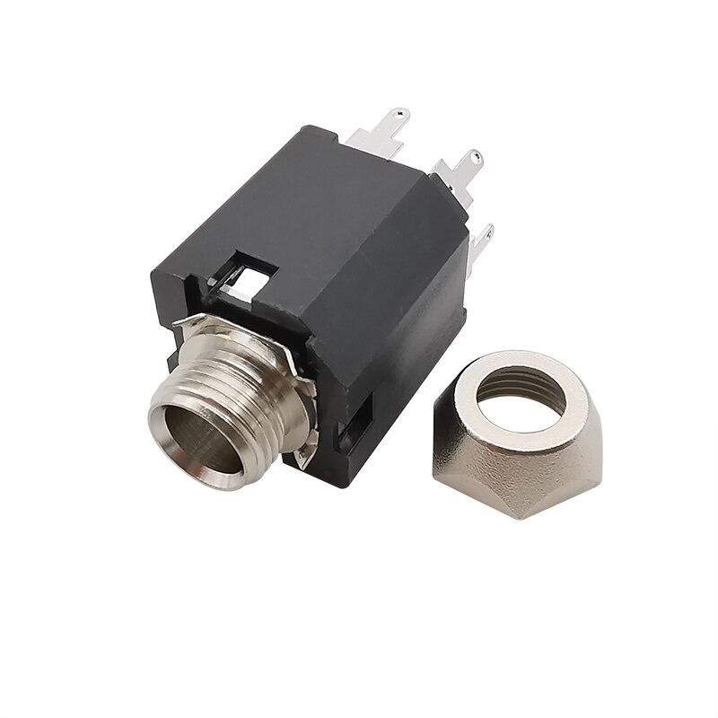 1/2/5Pcs 6.35mm 5 Pin Female Socket 6.35 Audio Microphone / Guitar Jack Panel Mount Solder 1/4 inch Connector