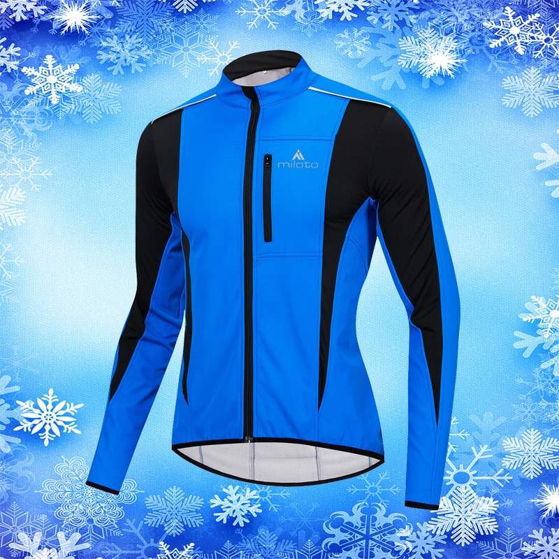 Reflective Windproof Cycling Jacket Men Blue Waterproof Coat Fleece Windbreaker Mountain Bike Bicycle Clothing Roupa Ciclismo