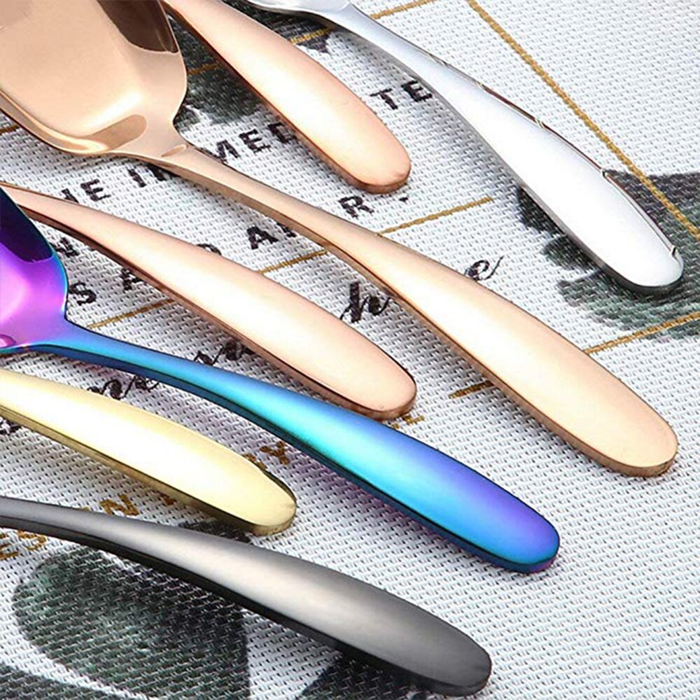 Cucharas cuadradas de acero inoxidable para sopa, cucharas planas con mango largo para cena, cucharas grandes, cucharas de postre, suministros de cocina ecológicos
