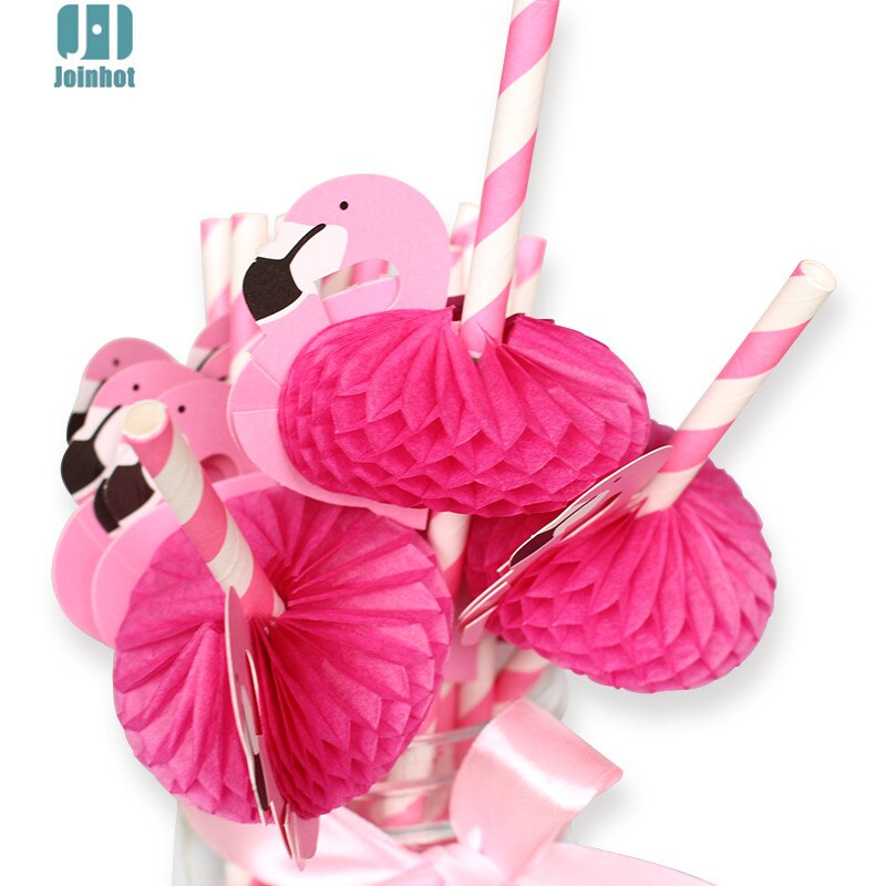 Rietjes Papier Straw 3D Flamingo Jungle Zomer Zwembad Feestartikelen Decor