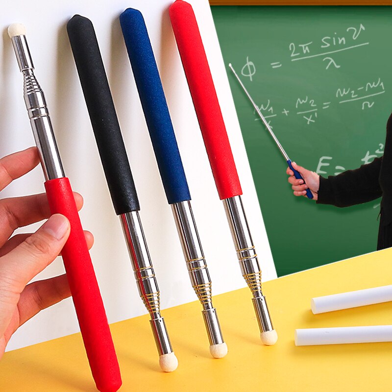 1pcs Whiteboard Pen 1M Retractable Touch Teacher Pointer Torch Teaching Stick Guide Flagpole Office