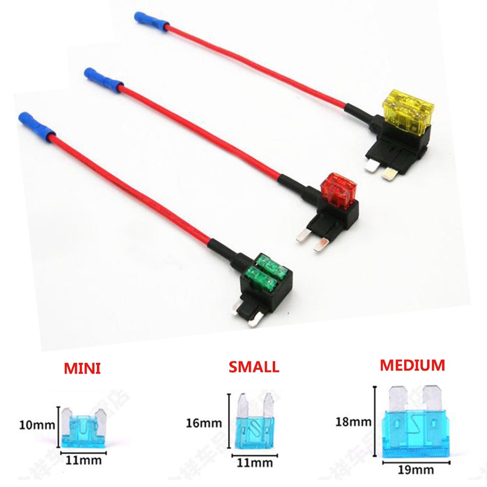 Portafusibles de cuchilla para coche, aparato eléctrico de circuito a adicional, fusibles cerdito, macho (MINI/pequeño/mediano), 1 ud.