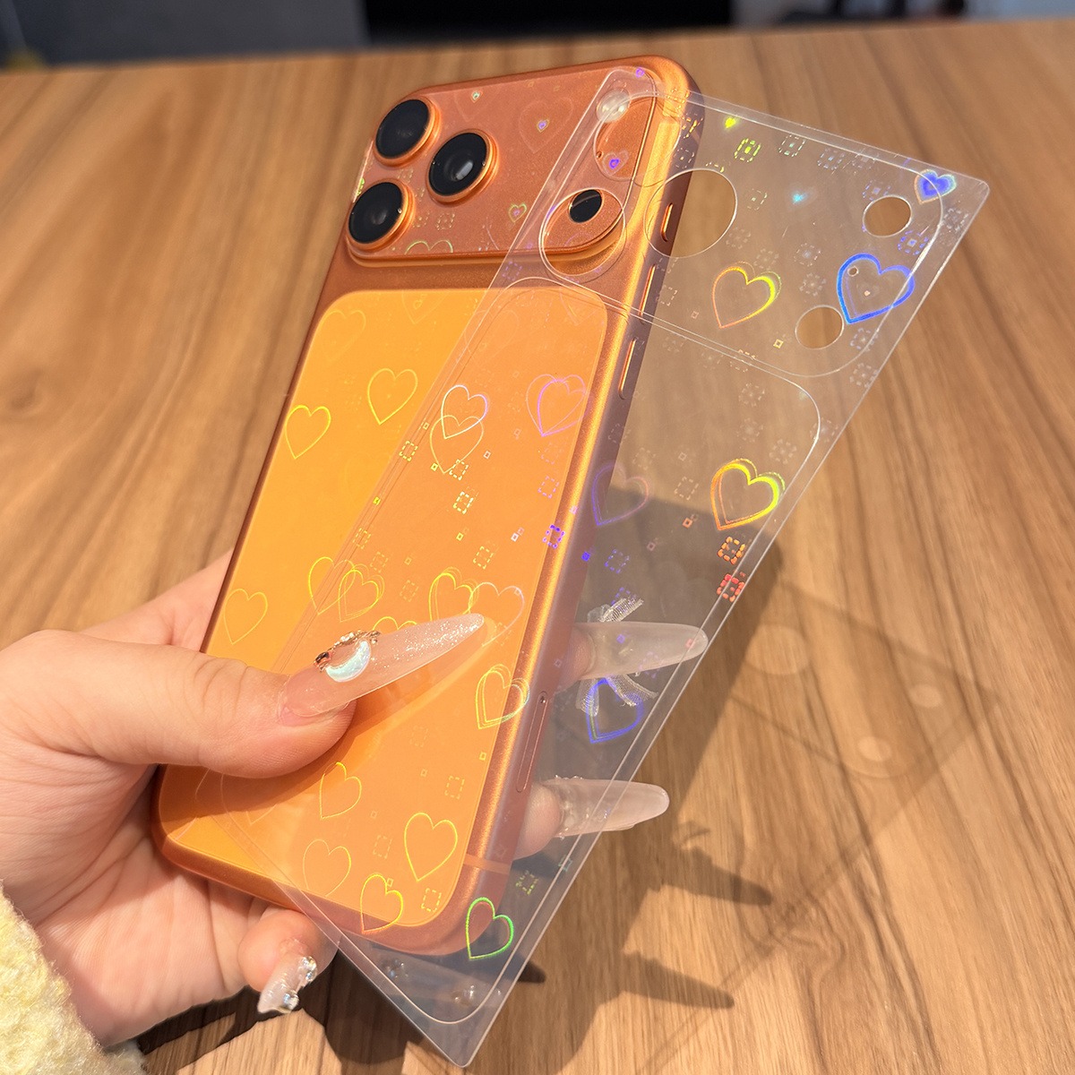Przezroczysta, błyszcząca folia laserowa z motywem gwieździstego nieba na iPhone 17 zawodowiec 17 zawodowiec Max, miękka folia laserowa HD z ochroną obiektywu.
