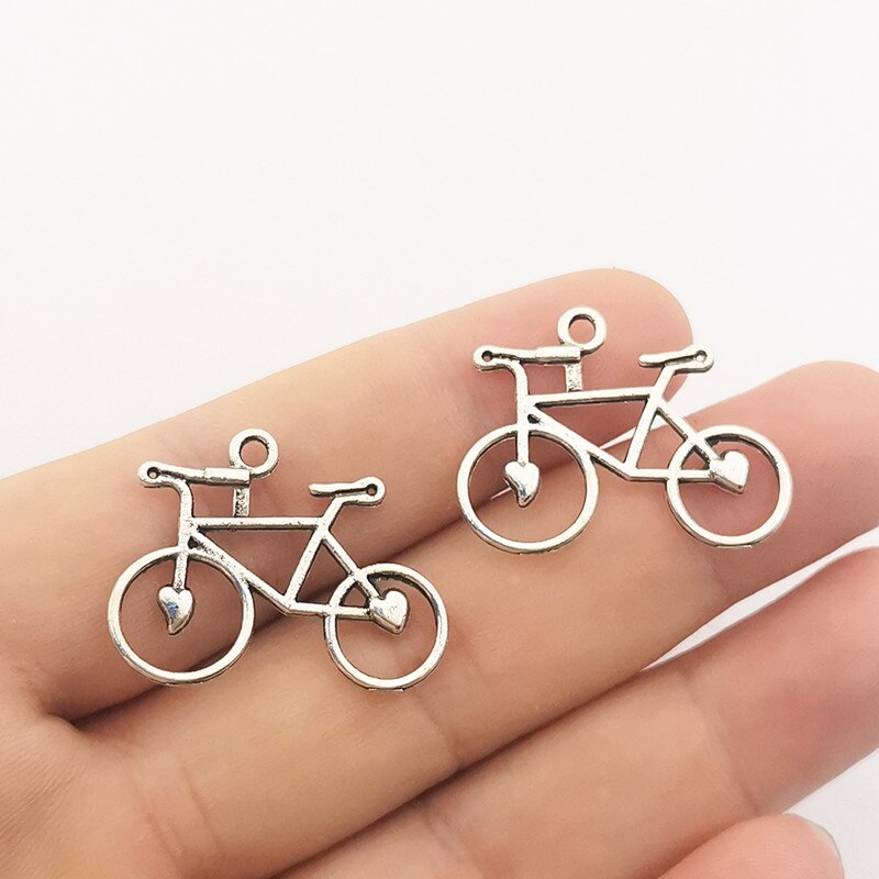 JINDINSP 10 stücke 31x23mm Antik Silber Charme Fahrrad Anhänger Fahrrad Charme Für Schmuck, sterben DIY Schmuck erkenntnisse