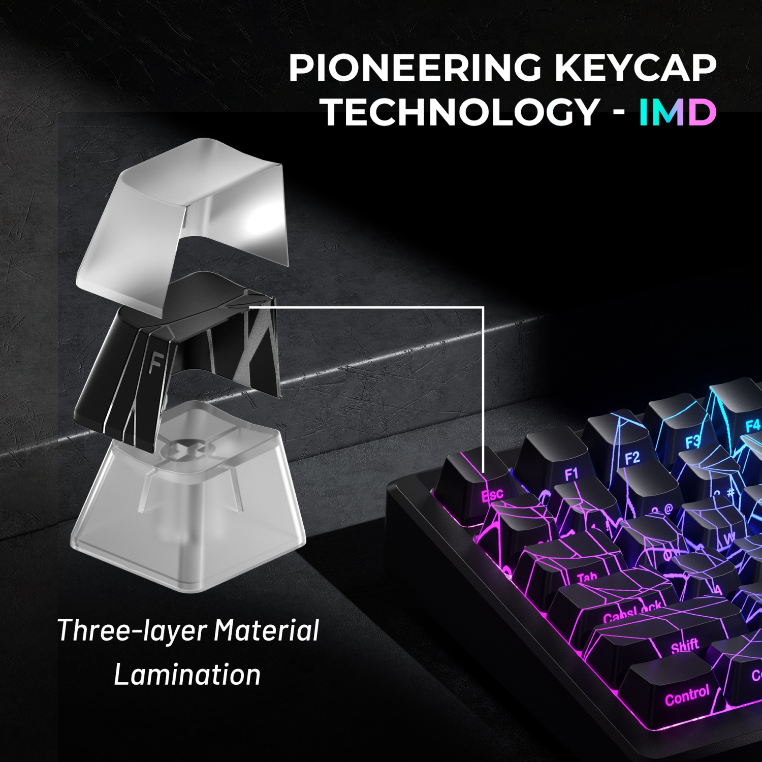 XVX Spider Web-versie Patroon Shine Through OEM-profiel IMD-Tech Keycap Set Zwarte Keycaps (alleen keycaps) 118 toetsen