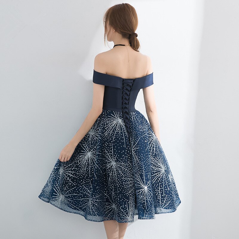 Lace Up blue Off Shoulder Dress Chinese Style Dress Wedding Party Dress Prom Gown Vestidos
