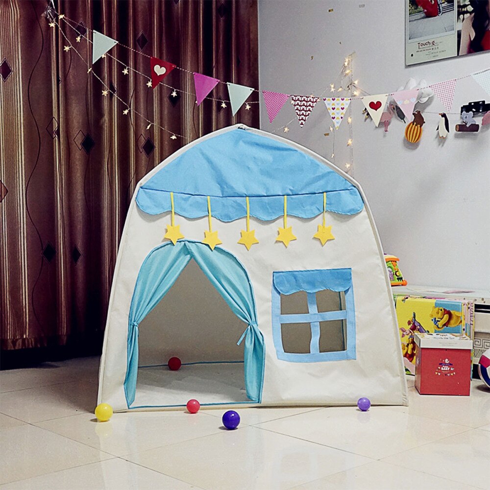 1pc Durable Practical Reusable Lightweight Breathable Kids Tent Toys Room Playhouse Boys Girls Kids: Blue