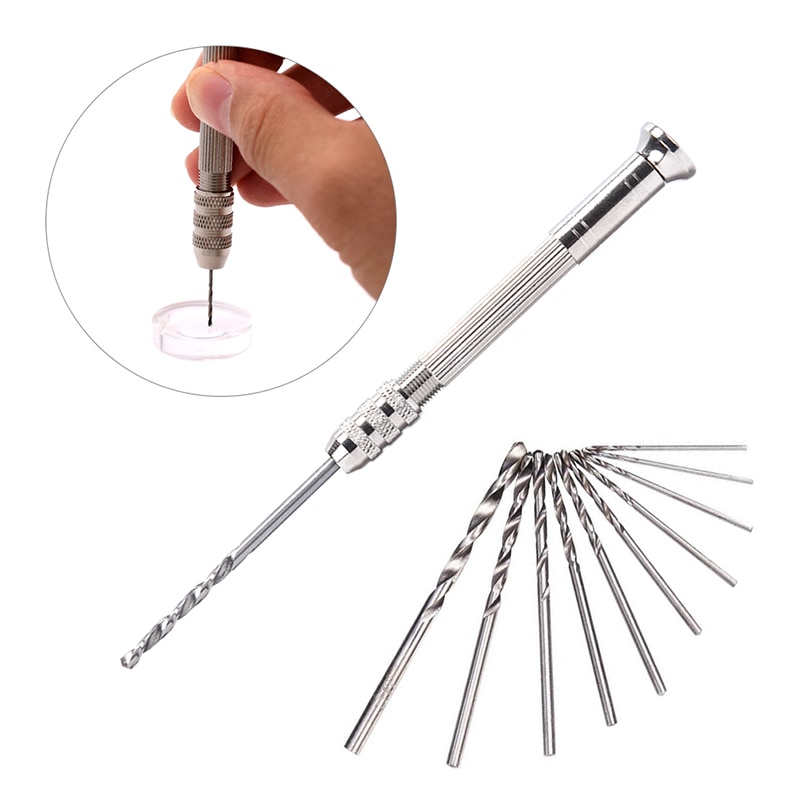 1 Set Metal Good Hand Drill Equipments Resin Mold Tools And Handmade Jewelry Tool With 0.8mm-3.0mm Drill Screw