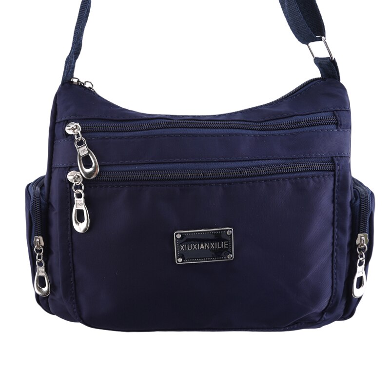 Bolso cruzado impermeable de gran capacidad para mujer, bandolera de hombro de Color sólido, bolso de viaje: Dark Blue