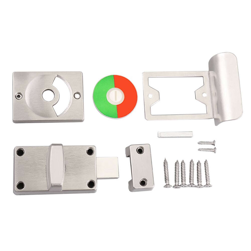 Occupied Indicator Door Lock Public Toilet Dressing Room WC Hardware Latch For Bathroom Vacant Engaged Deadbolt Stainless Steel