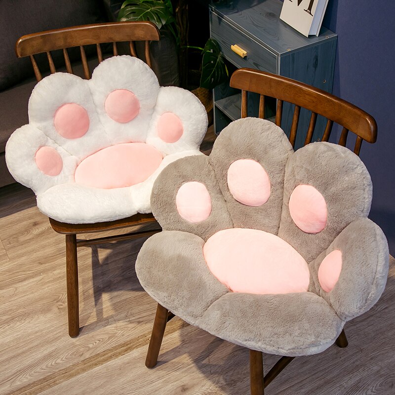 Cojín de felpa con forma de pata de gato para el hogar, cojín de suelo con relleno suave para SILLA, sofá, decoración de habitación, oficina, muñecas de siesta, Kawaii, 70x60cm