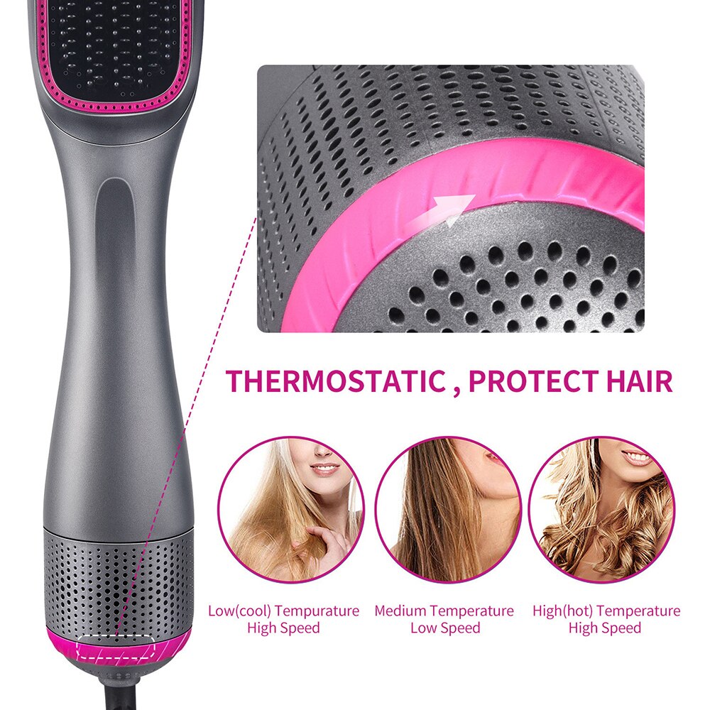 Ceramic Hair Dryer Blow Dryer Comb Multifunctional Air Styler Brush Blow Drier Hair Blower Brush Ionic Straightening Brush