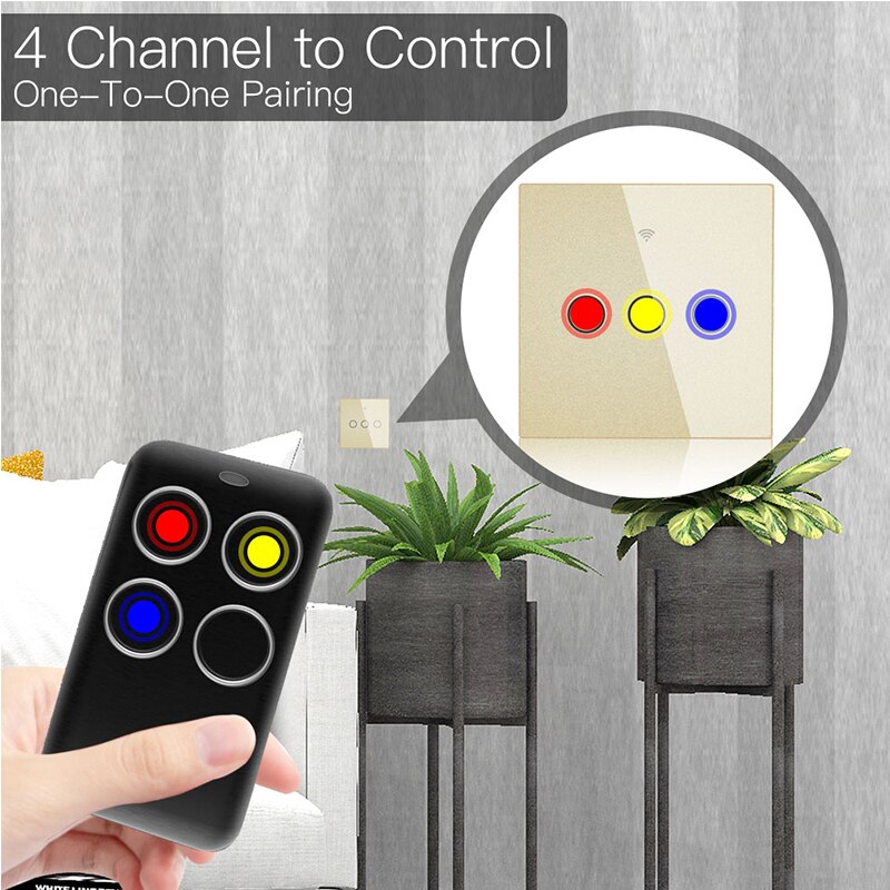 Wireless RF Receiver Learning Code Decoder 433MHz Remote Control Key 4 Channel Controller DIY Key for Switch Encoding 1527