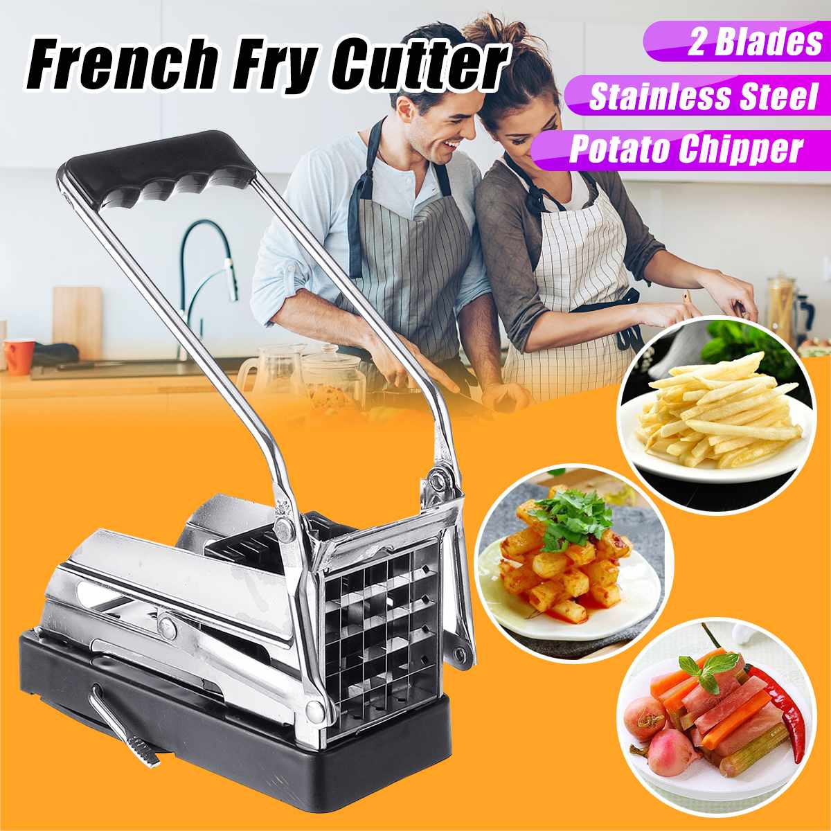 Kartoffelchips strip skæremaskine maker skiver chopper rustfrit stål pommes frites fræsere