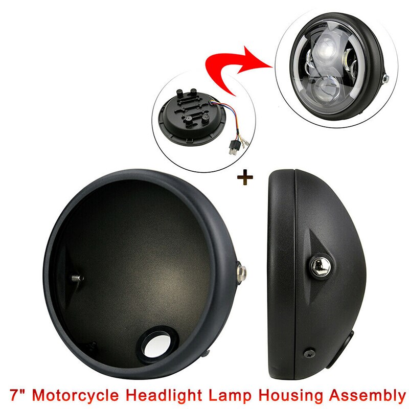 7 Inch Ronde Motor Koplamp Behuizing Waterdicht Modieuze Motorfiets Koplamp Montage Emmer Shell Cover Hub