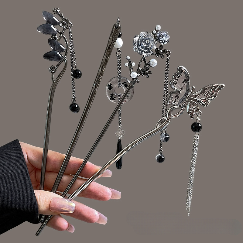 Ancient Chinese Style Butterfly Tassel Hair Stick for Women Girls Classical Hairpin Chinese Hair Accessories Jewelry