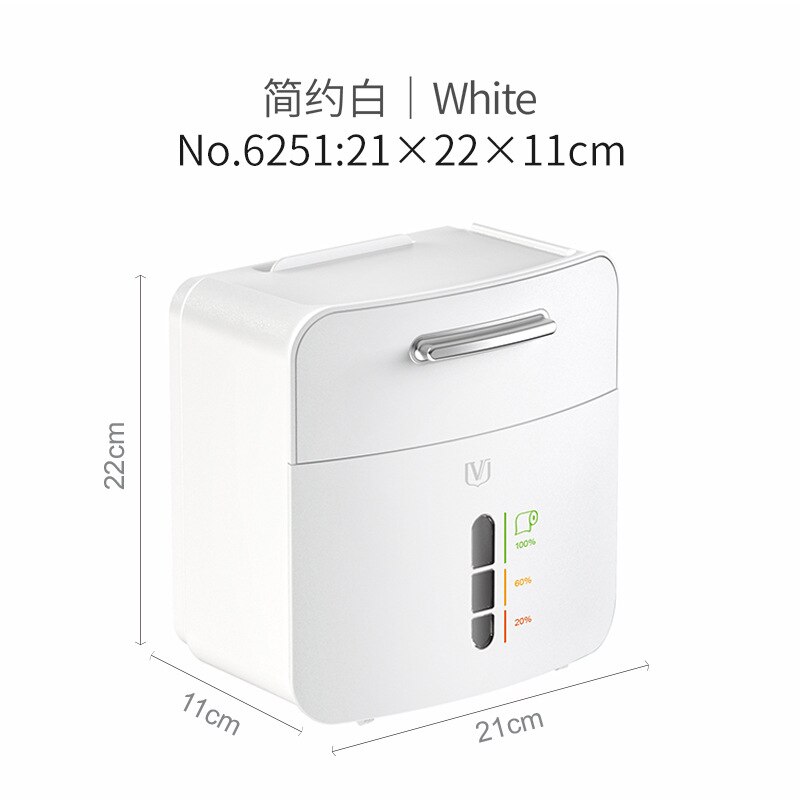 Toilet Tissue Box Roll Paper Box Waterproof Multi-functional Plastic Storage For Toilet Pape Box: white