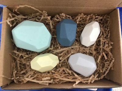 Houten gekleurde stenen jenga bouwspeelgoed voor baby's educatieve scandinavische stijl stapelspel voor fotografie accessoire: Kleur 5 stuks