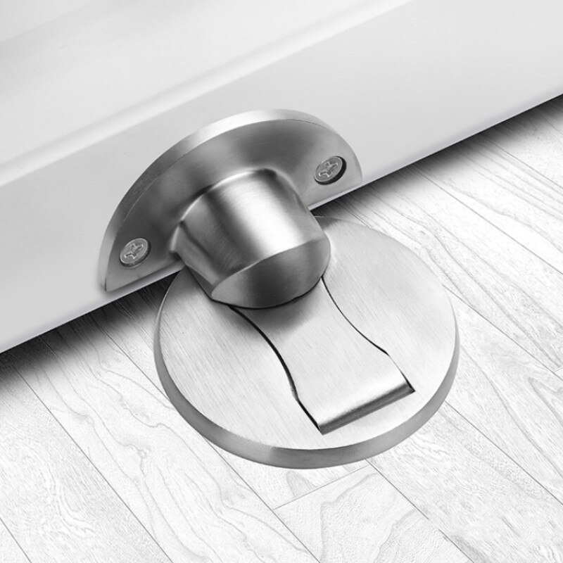 Magnetic Door Stopper Alloy Magnet Door Stops Non-punch Door Holder Hidden Doorstop Furniture Door Hardware Practical WF1013