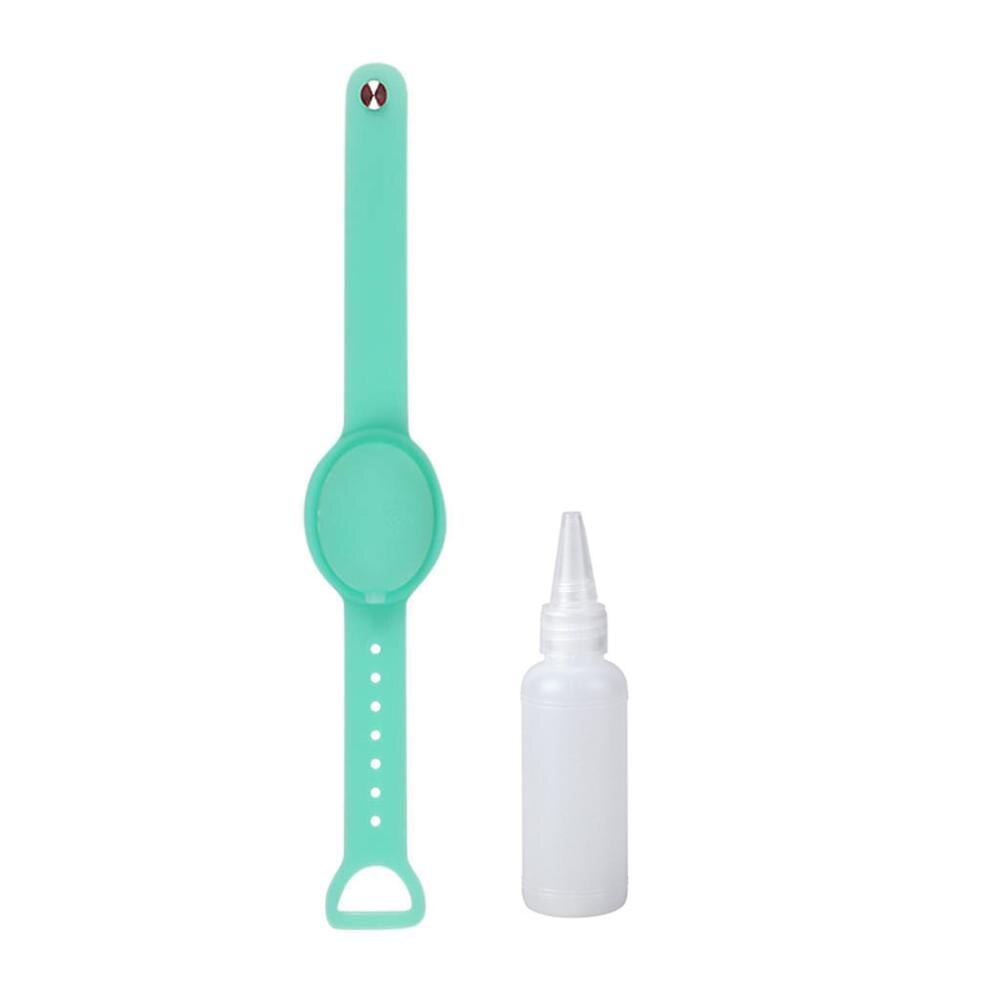 Wristband Hand Dispenser Adult Kid Silica Gel Hand Sanitizer Dispensing Wearable Dispenser Pumps Disinfecta Hand Band Wrist: Mint Green