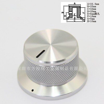 1 sztuk aluminiowa gałka pokrętło potencjometru 44*25*6mm pokrętło radełkowane złoty srebrny potencjometr czapka kapturek przełącznika wzmacniacz piekarnik pokrętło głośności