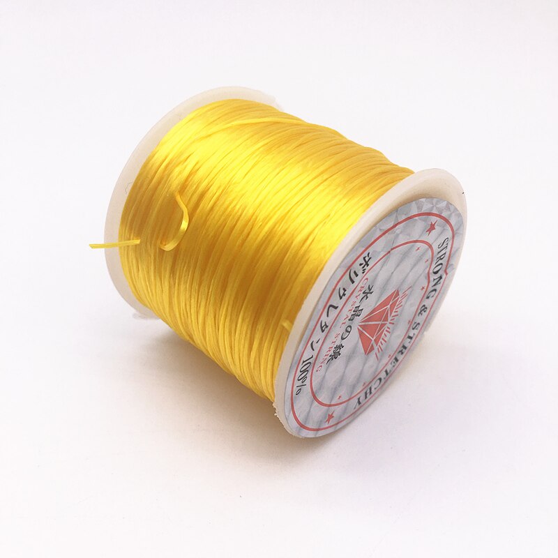 50M/Roll Colorful Flexible Elastic Crystal Line Rope Cord For Jewelry Making Beading Bracelet Wire Fishing Thread Rope: yellow