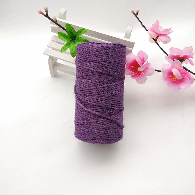 100m Natural Jute Twine Canvas String Hemp String Wedding Party Winding Threads dd Laces DIY Thread: Dark Purple