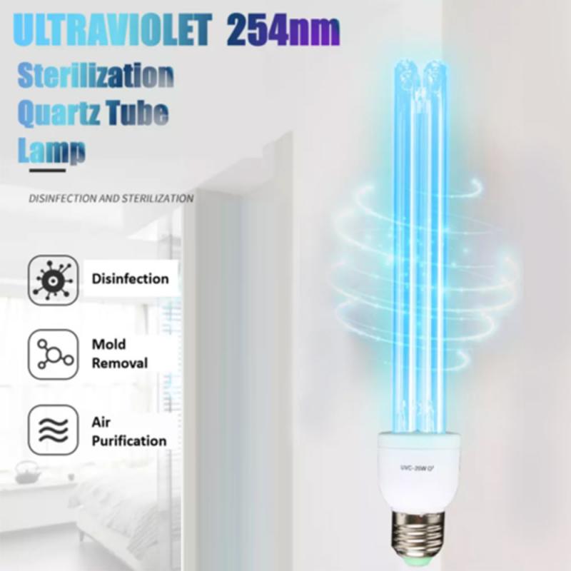 E27 UVC Germicidal Lamp Bulb Ultraviolet UV Light Tube Bulb Disinfection Lamp Ozone Sterilization Mites Lights 110v 220V 30W