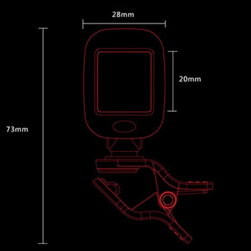 Aroma At-101 Digitale Clip-Op Elektrische Gitaar Tuner Opvouwbaar Roterende Clip Hoge Gevoeligheid Ukulele Gitaar Onderdelen & accessoires