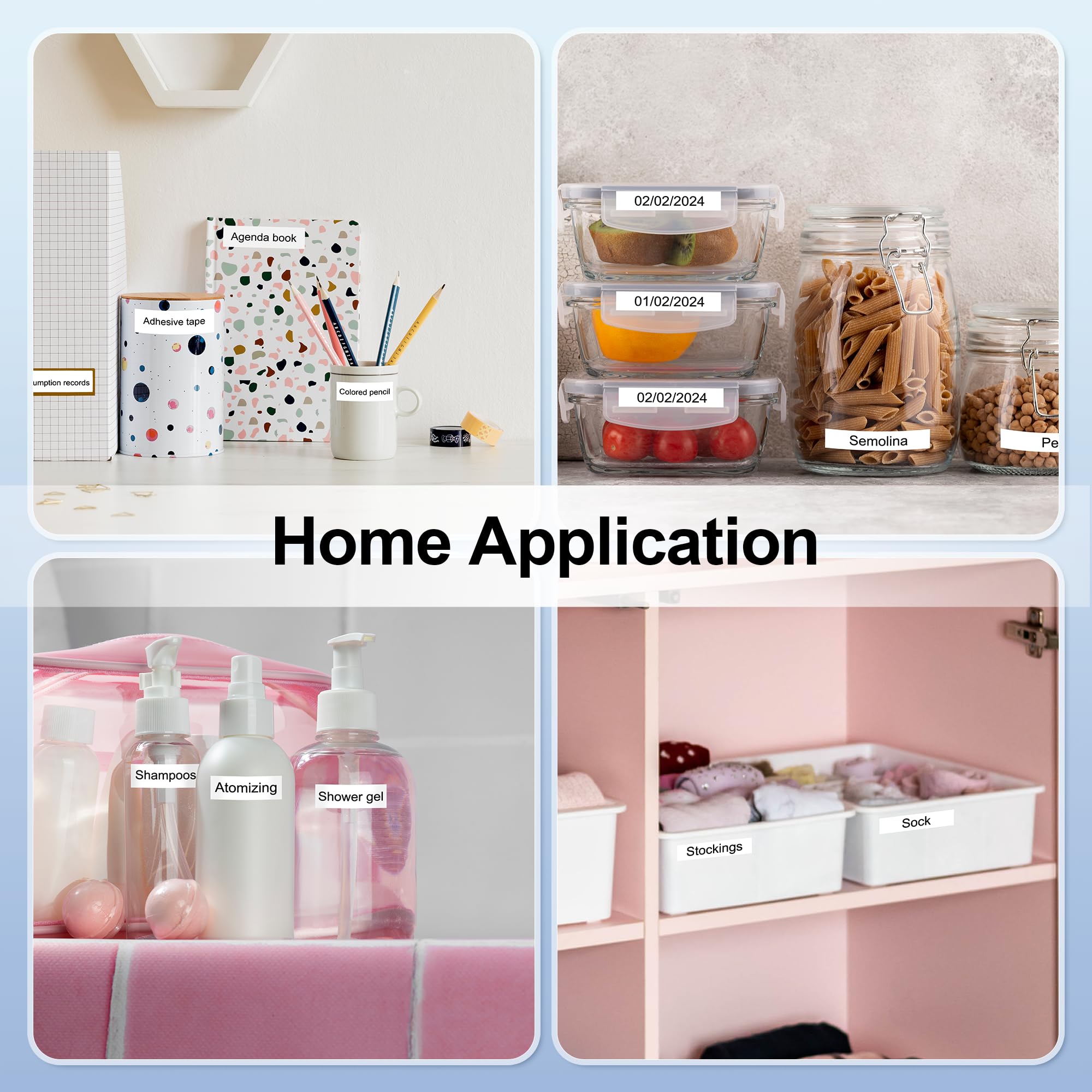 Pour ruban d'étiquettes Letratag 12mm cartouche plastique/papier/tissu noir sur blanc 91201 pour Dymo LetraTag LT-100H étiqueteuse 200B QX50