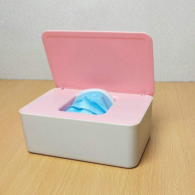 Baby vådservietter dispenser væv opbevaringsæske mundmasker kortholder med låg dxad