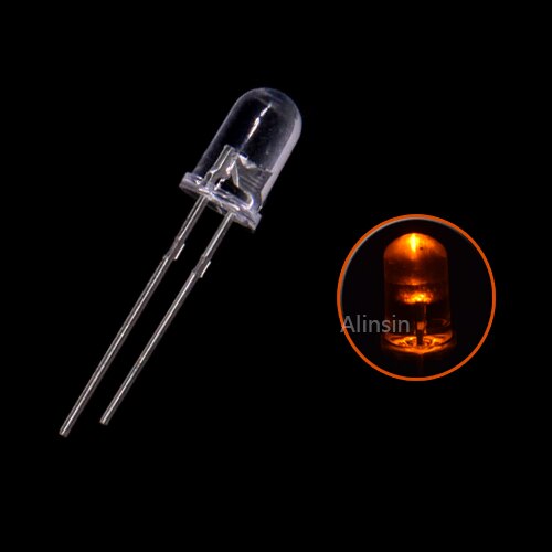 100Pcs F5 5Mm Led Light Emitting Diode Wit Rood Blauw Groen Geel Roze Kleur Lamp Lamp 2V 3V Pcb: yellow