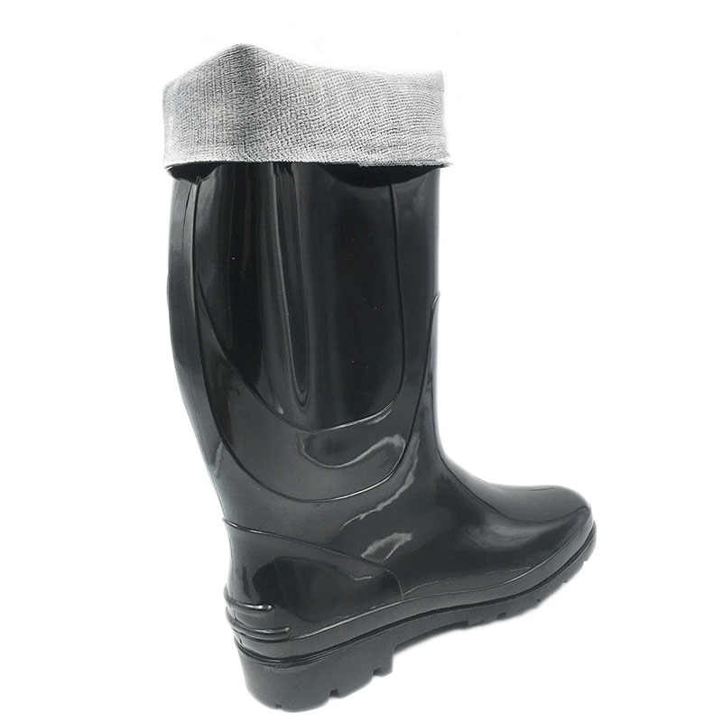 Aleafalling-Botas de lluvia de tendencia media pantorrilla para hombre, zapatos planos impermeables de PVC, botas de goma de lluvia alta para trabajadores de jardín M060